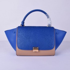 Torebka Celine Medium Trapeze Blue Snake Khaki