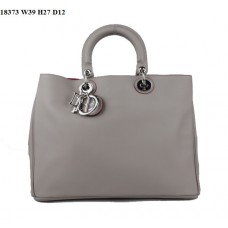 Dior Diorissimo Jumbo Bag Szara skóra nappa (srebrne okucia) 18373