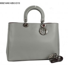 Dior Diorissimo Jumbo Bag Szara skóra nappa (srebrne okucia) 8002