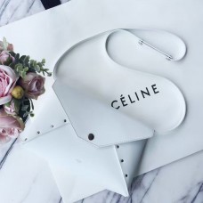 Celine White Biker Evening Clutch na pasku
