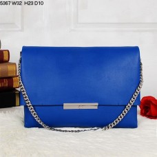 Torba na ramię Celine Blade Flap ze skóry cielęcej, niebieska, 5367