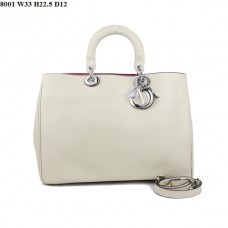 Dior Diorissimo Mała Torebka Beżowa Skóra Nappa (Srebrne Okucia) 8001