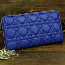 Lady Dior Escapade Portfel ze skóry owczej D0082 Niebieski Lady Dior Escapade Portfel ze skóry owczej D0082 Niebieski