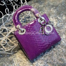 Replika Dior Lady Totes Snakeskin Purple