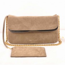 Zamszowa torba na ramię Celine Gourmette Khaki 3078