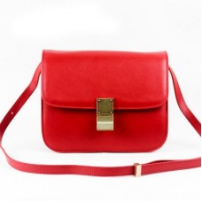 Celine Clasp Classic Box Medium Bag Red Celine Clasp Classic Box Medium Bag Red