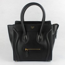Torba podróżna Celine Medium Luggage Tote z czarnej skóry Torba podróżna Celine Medium Luggage Tote z czarnej skóry