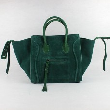Torebki Celine Boston Suede w kolorze ciemnozielonym