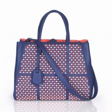 Fendi 2Jours Niebieska skórzana torba Ferrari Clinch Bolt