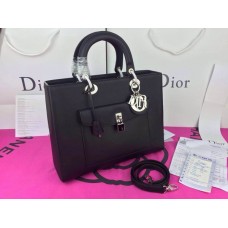 Replika torebki Dior Lady Default z prawdziwej skóry w kolorze czarnym