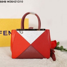 Fendi 2Jours Wielokolorowa Czerwona Torba Skórzana Ferrari 8848