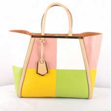 Fendi 2Jours Różowa skórzana torba Ferrari