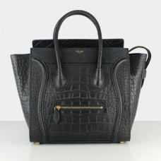 Duża torba bagażowa Celine w kolorze czarnym z krokodylej skóry Duża torba bagażowa Celine w kolorze czarnym z krokodylej skóry