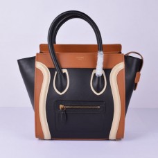 Torba podróżna Celine Medium Luggage Tote w kolorze czarno-brązowo-białym Torba podróżna Celine Medium Luggage Tote w kolorze czarno-brązowo-białym