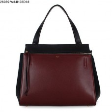 Celine EDGE Torba ze skóry cielęcej w kolorze czerwonego wina/czarnym 26938