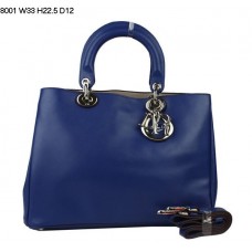 Dior Diorissimo Mała Torebka Szafirowo-Niebieska Skóra Nappa (Srebrne Okucia) 8001