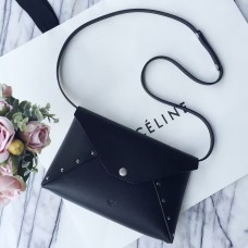 Celine Black Biker Evening Clutch na pasku Celine Black Biker Evening Clutch na pasku