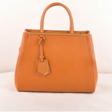 Fendi 2jours Earth Yellow Cross Veins/Ferrari Leather Medium Bag