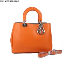 Dior Diorissimo Mała Torebka Pomarańczowa Skóra Nappa (Srebrne Okucia) 8001