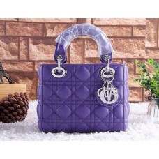 Replika torebki Dior Lady Totes z fioletowej skóry jagnięcej