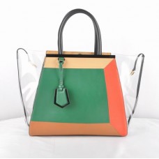Fendi 2Jours Zielona przezroczysta torba PVC