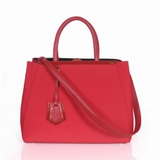 Fendi 2Jours Czerwona płócienna torebka z uchwytem u góry
