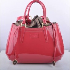 Duża torebka Fendi B Fab Peach z lakierowanej skóry z uchwytem u góry