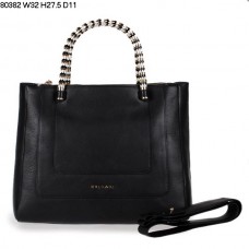 Bvlgari Nowa torba do noszenia w ręku Serpenti ze skóry cielęcej w kolorze czarnym 80382 Bvlgari Nowa torba do noszenia w ręku Serpenti ze skóry cielęcej w kolorze czarnym 80382
