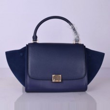 Torebka Celine Medium Trapeze Blue Suede