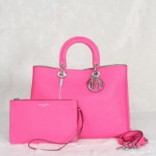 Torba Dior Diorissimo Jumbo w kolorze różowym, importowana skóra liczi (srebrne okucia) 602 Torba Dior Diorissimo Jumbo w kolorze różowym, importowana skóra liczi (srebrne okucia) 602