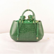 Torebka Fendi B Fab Green Crocodile Veins Leather Medium z uchwytem u góry