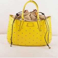 Duża torba Fendi B Fab Yellow Ferrari ze skóry perforowanej z uchwytem u góry