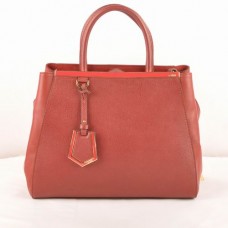 Fendi 2jours Dark Red Cross Veins/Ferrari Leather Medium Bag