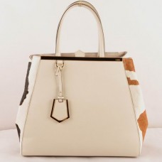Duża torba Fendi 2jours White Cross Veins z czarno-żółtej skóry końskiej z włosiem Duża torba Fendi 2jours White Cross Veins z czarno-żółtej skóry końskiej z włosiem