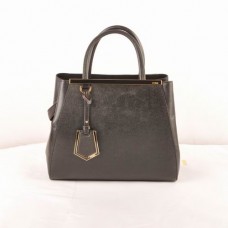 Fendi 2jours Czarna skórzana torebka Cross Veins Small