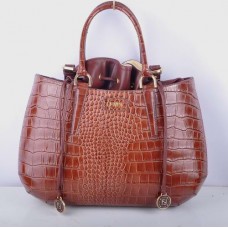 Duża torba Fendi B Fab Coffee Crocodile Veins Leather z uchwytem u góry Duża torba Fendi B Fab Coffee Crocodile Veins Leather z uchwytem u góry