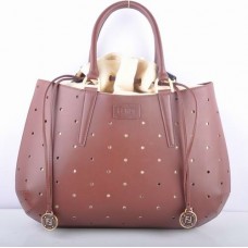 Duża torba Fendi B Fab Coffee Leather Perforated Bag z uchwytem u góry Duża torba Fendi B Fab Coffee Leather Perforated Bag z uchwytem u góry