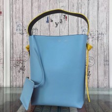Celine Twisted Cabas Mała Torebka ze Skóry Cielęcej w Kolorze Niebieskim/Brązowym