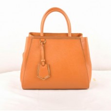 Fendi 2jours Earth Yellow Cross Veins Leather Small Bag