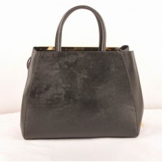 Fendi 2jours Czarna torba Cross Veins/Ferrari Leather Medium Bag