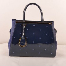 Torebka Fendi 2jours Blue z lakierowanej skóry/włosia końskiego