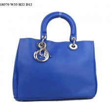 Torba Dior Diorissimo Medium Bag Sapphire Blue Nappa Leather (Silvery Hardware) 18370