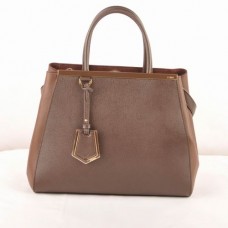 Fendi 2jours Dark Coffee Cross Veins/Ferrari Leather Medium Bag