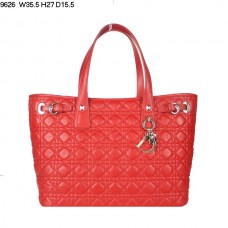 Duża torba na ramię Dior Panarea z czerwonej skóry jagnięcej (złote okucia) 9626 Duża torba na ramię Dior Panarea z czerwonej skóry jagnięcej (złote okucia) 9626