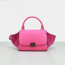 Celine Mała Trapezowa Skórzana Torebka Neon Pink