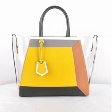 Fendi 2Jours Żółta przezroczysta torba PVC