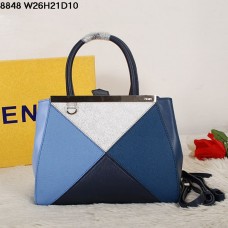 Fendi 2Jours Wielokolorowa szafirowo-niebieska skórzana torba Ferrari 8848