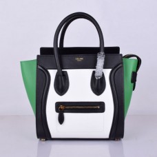 Torba podróżna Celine Medium Luggage Tote w kolorze czarno-białym i zielonym Torba podróżna Celine Medium Luggage Tote w kolorze czarno-białym i zielonym
