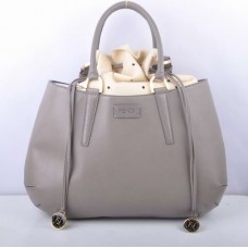 Duża torba Fendi B Fab Grey Deerskin Leather z uchwytem u góry Duża torba Fendi B Fab Grey Deerskin Leather z uchwytem u góry