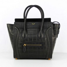 Torba podróżna Celine Medium Luggage Tote z czarnej skóry krokodyla Torba podróżna Celine Medium Luggage Tote z czarnej skóry krokodyla